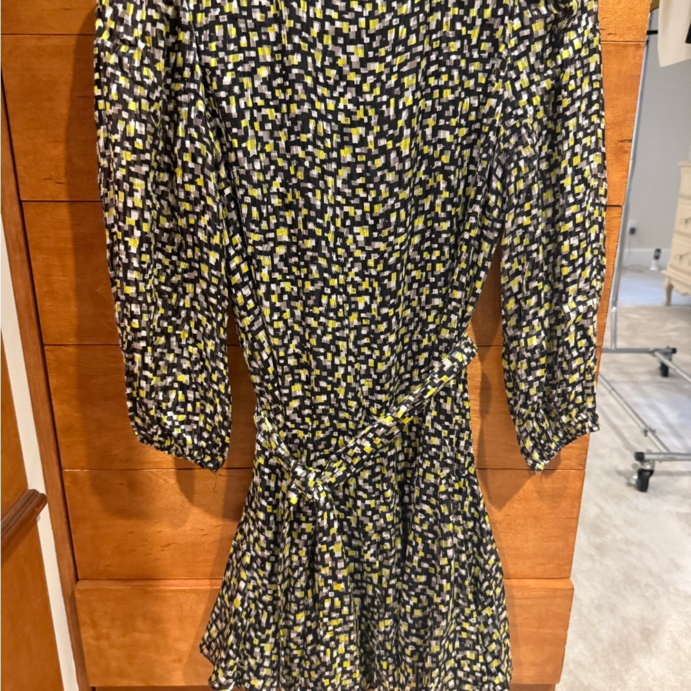 Alice + Olivia Black and Yellow Geometric Dress
